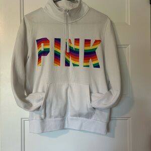 Victoria's Secret PINK (rainbow logo) White Hoodie